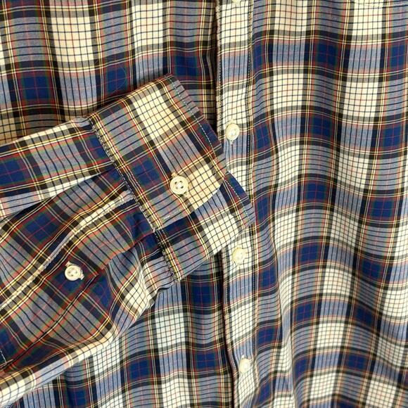 J. Crew Secret Wash Shirting 100's 2-Ply Yarns Plaid Button Down - size XLT - Picture 4 of 6